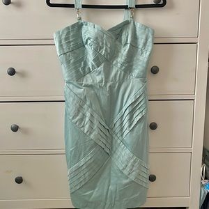 Jean-Paul Gaultier 2000s Deadstock Teal Crisscross Cocktail Dress